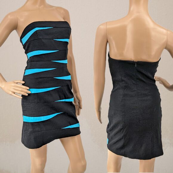 Vintage 90s y2k Jessica McClintock Mini Dress Formal Strapless Trashy 6 Petite - Picture 2 of 14